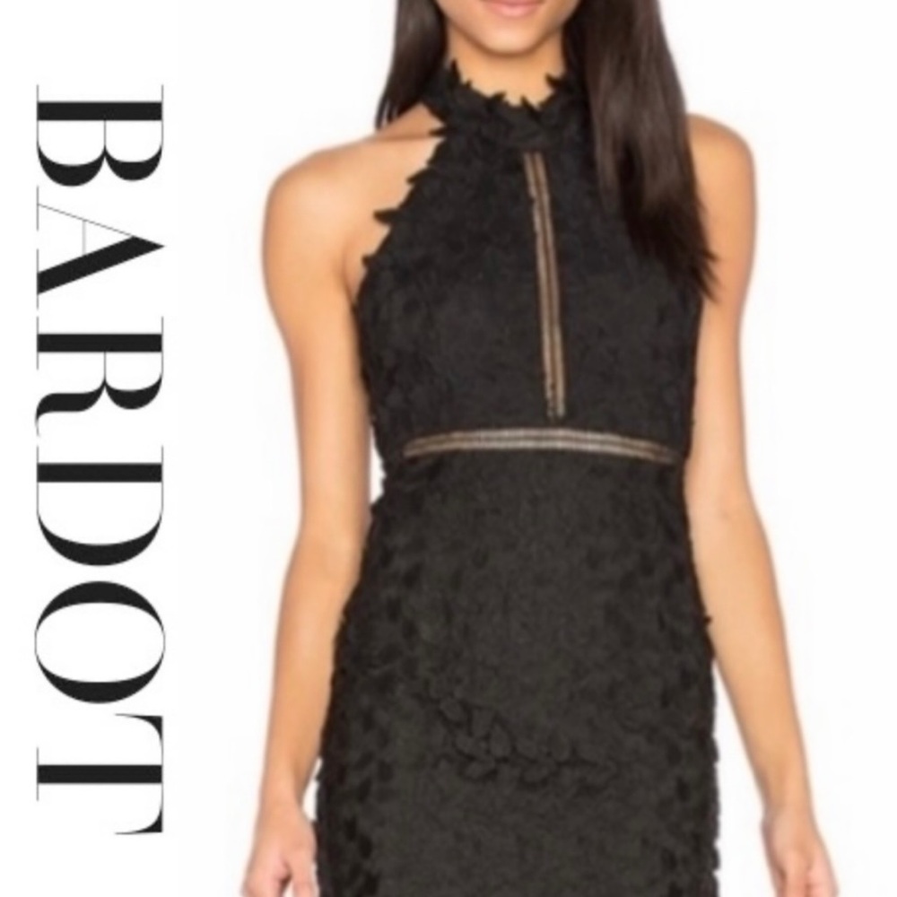 Bardot Lace Halter Dress